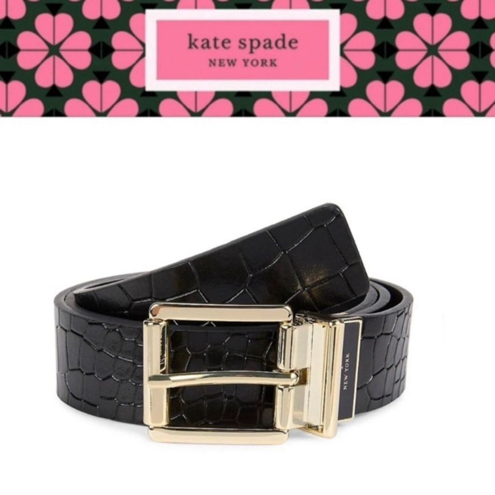 460. NEW! Kate Spade reversible croc embossed belt✨